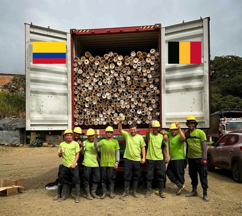 Postes de Guadua enviados a Bélgica para la Torre de Bambú más Grande de Europa
