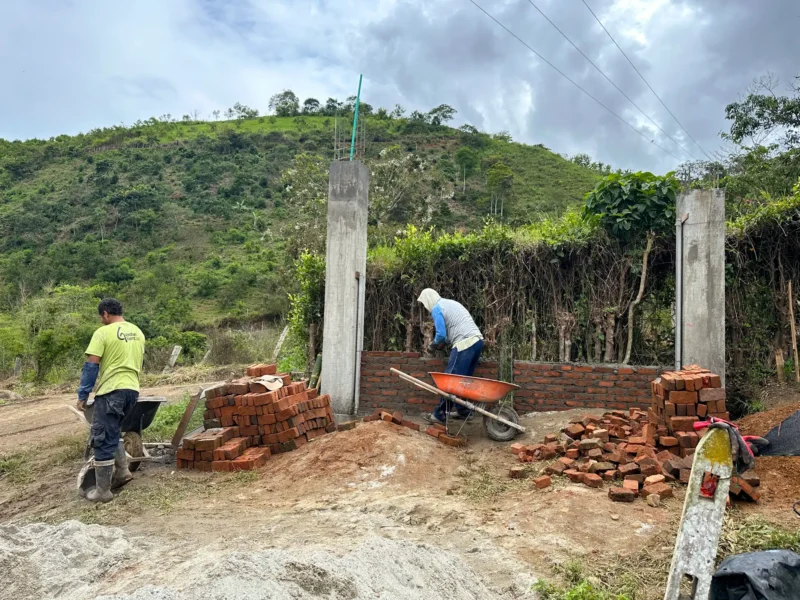 Portón de entrada de lujo en bambú guadua y acero en Colombia