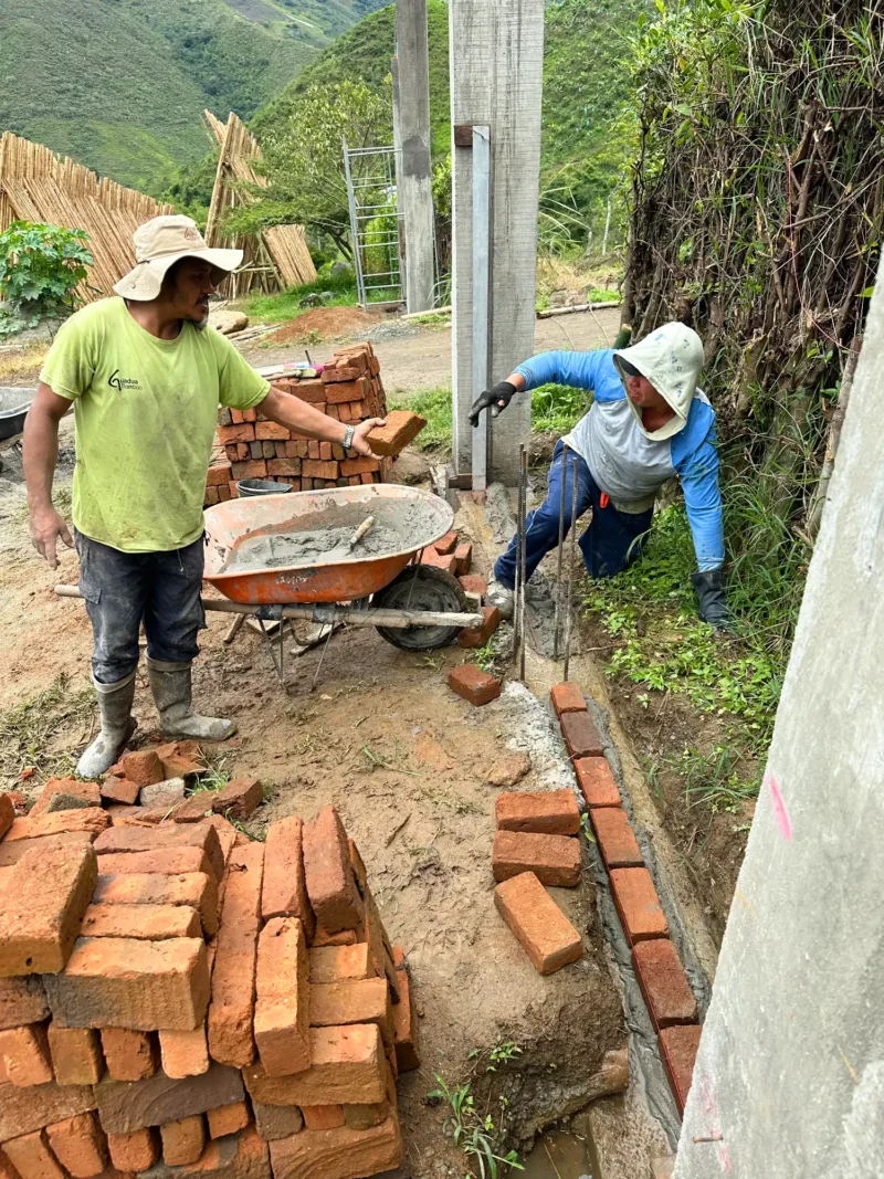 Portón de entrada de lujo en bambú guadua y acero en Colombia