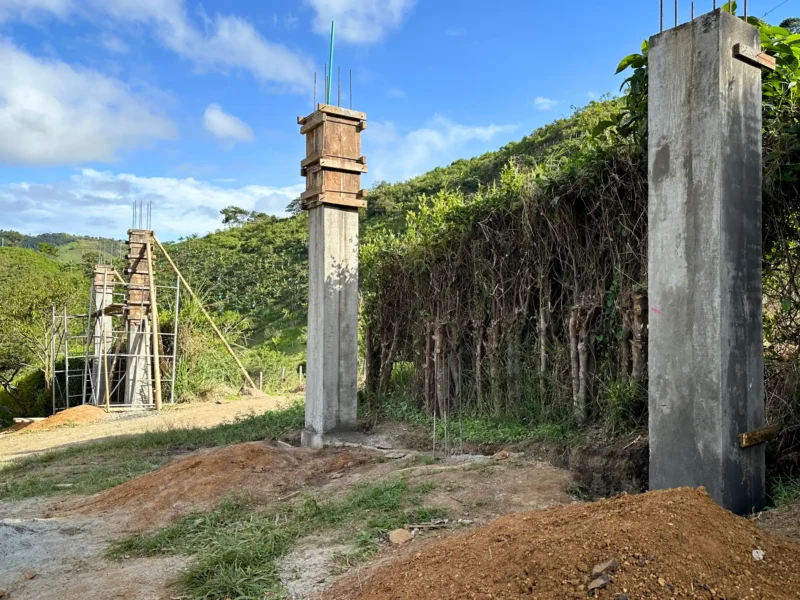 Portón de entrada de lujo en bambú guadua y acero en Colombia
