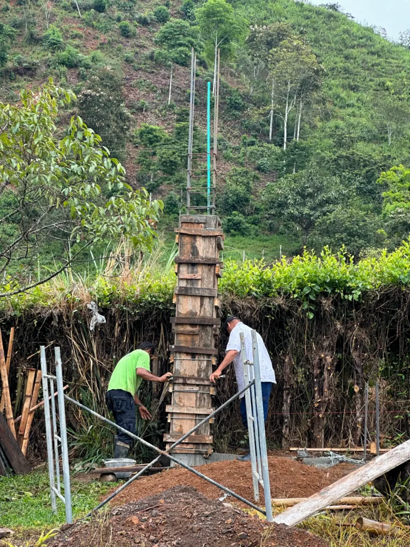 Portón de entrada de lujo en bambú guadua y acero en Colombia