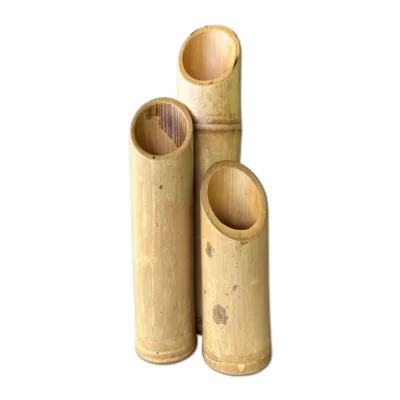 Floreros de Guadua Ø 9-10 cm (Set de 3) - Corte Diagonal