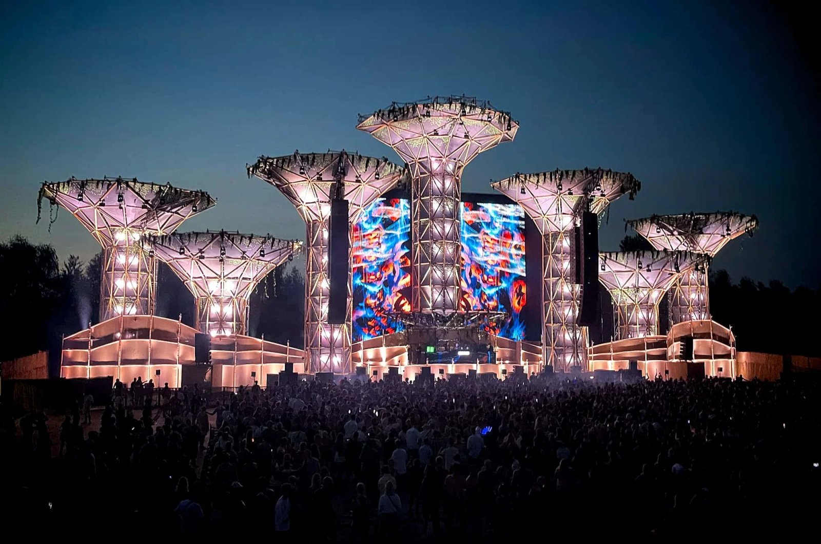 Torres de Guadua Bambú con espectáculo de luces en el Festival Mysteryland 2024