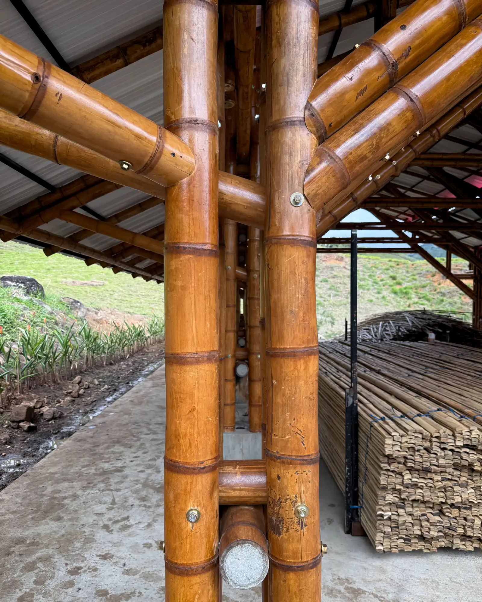 Columna en Guadua con Profilan