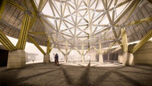 Render torre en bambú guadua en Bélgica