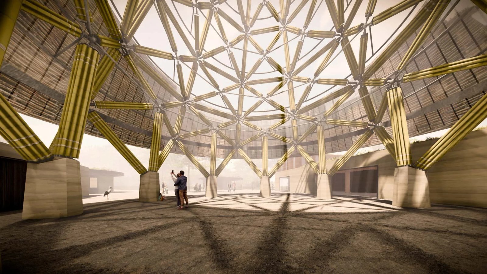 Render torre en bambú guadua en Bélgica