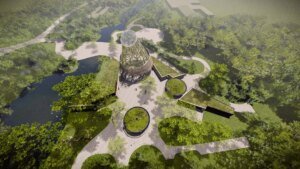 Render torre en bambú guadua en Bélgica