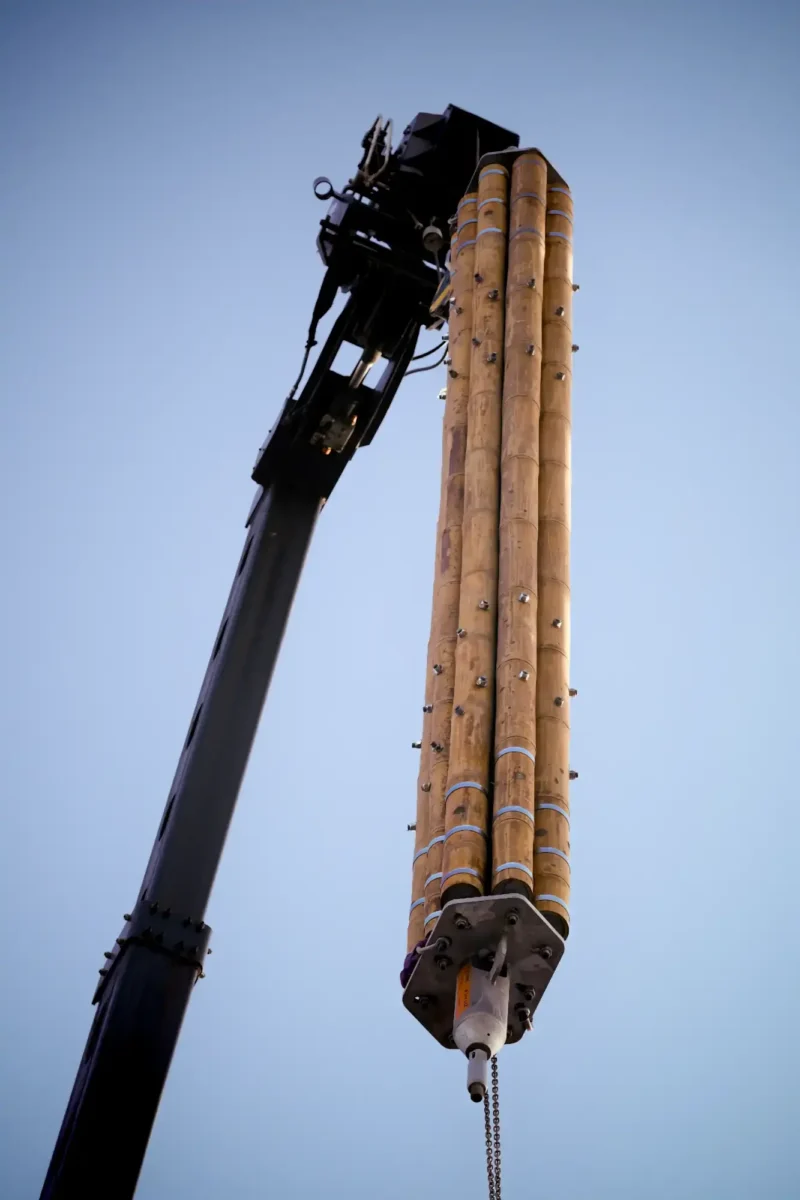 Construcción de la torre en bambú guadua en Bélgica