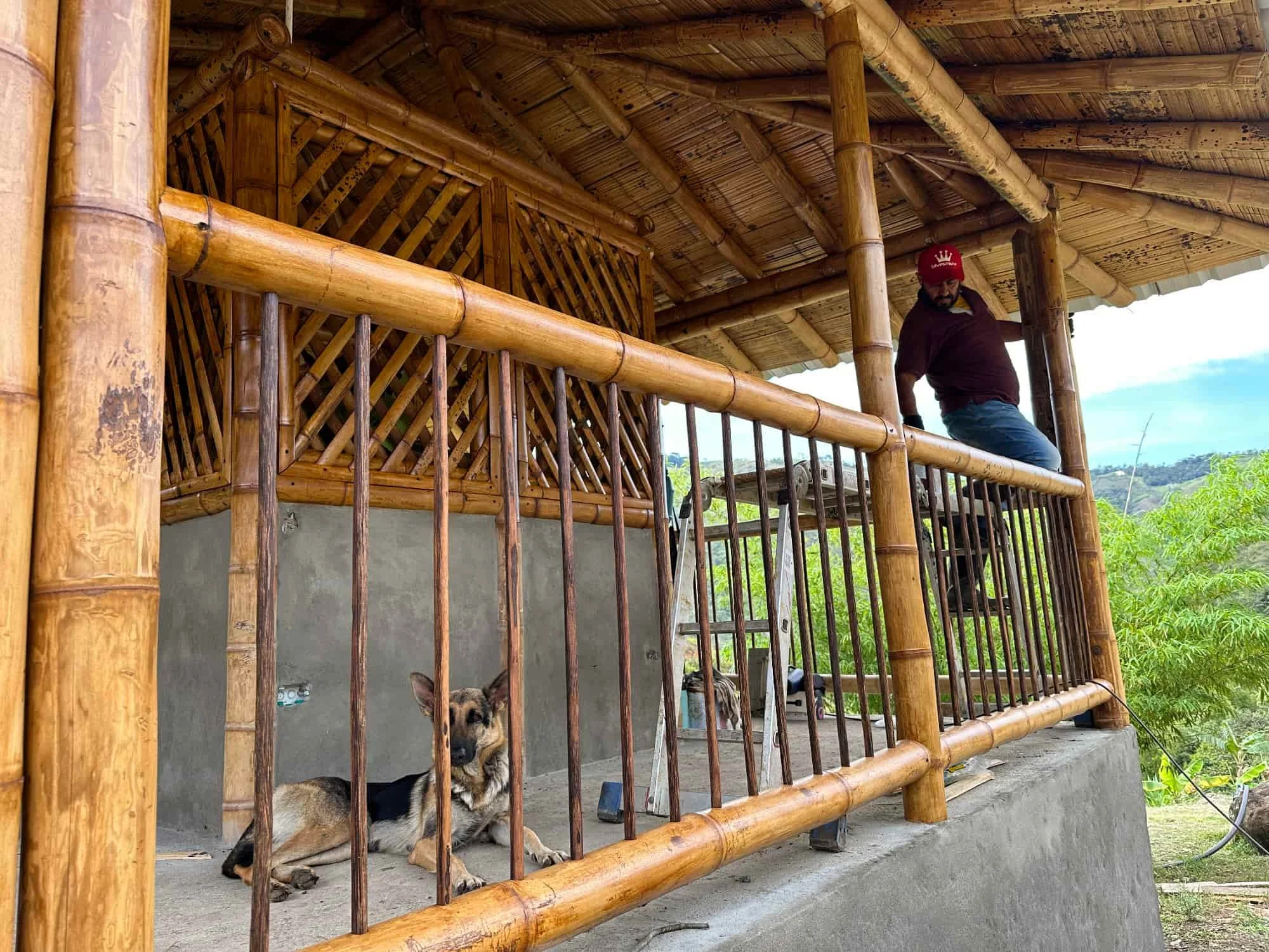 Pintando la cabaña en Guadua con Profilan