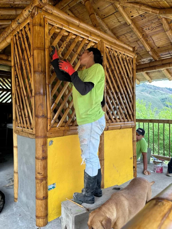 Pintando la cabaña en Guadua con Profilan
