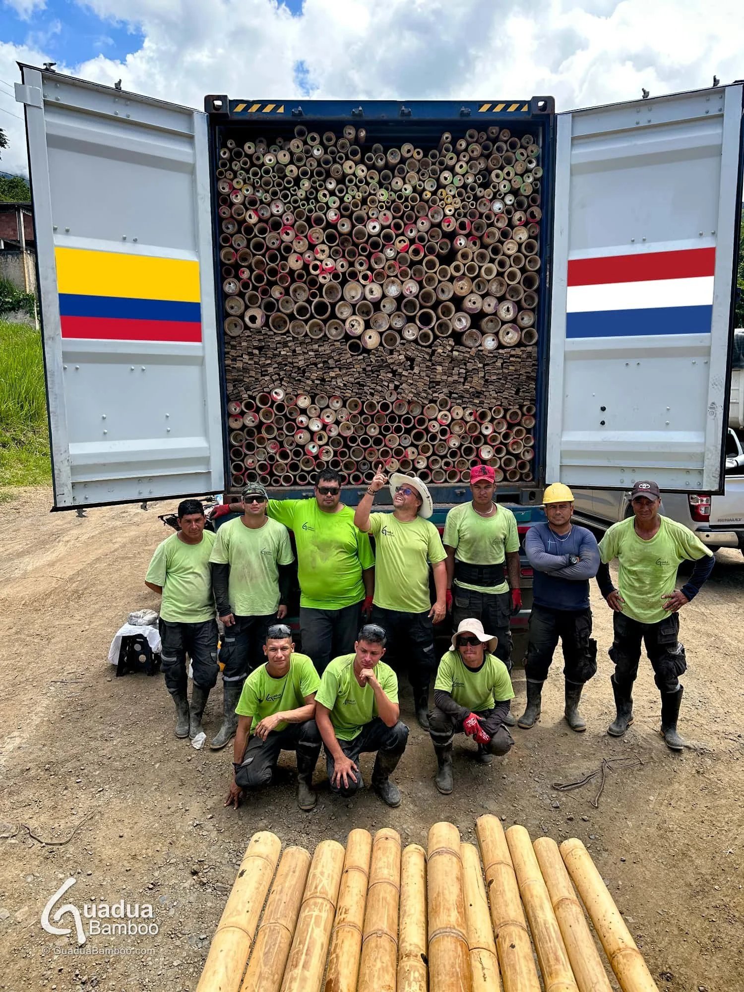 carga contenedor exportacion bambu guadua paises bajos 1