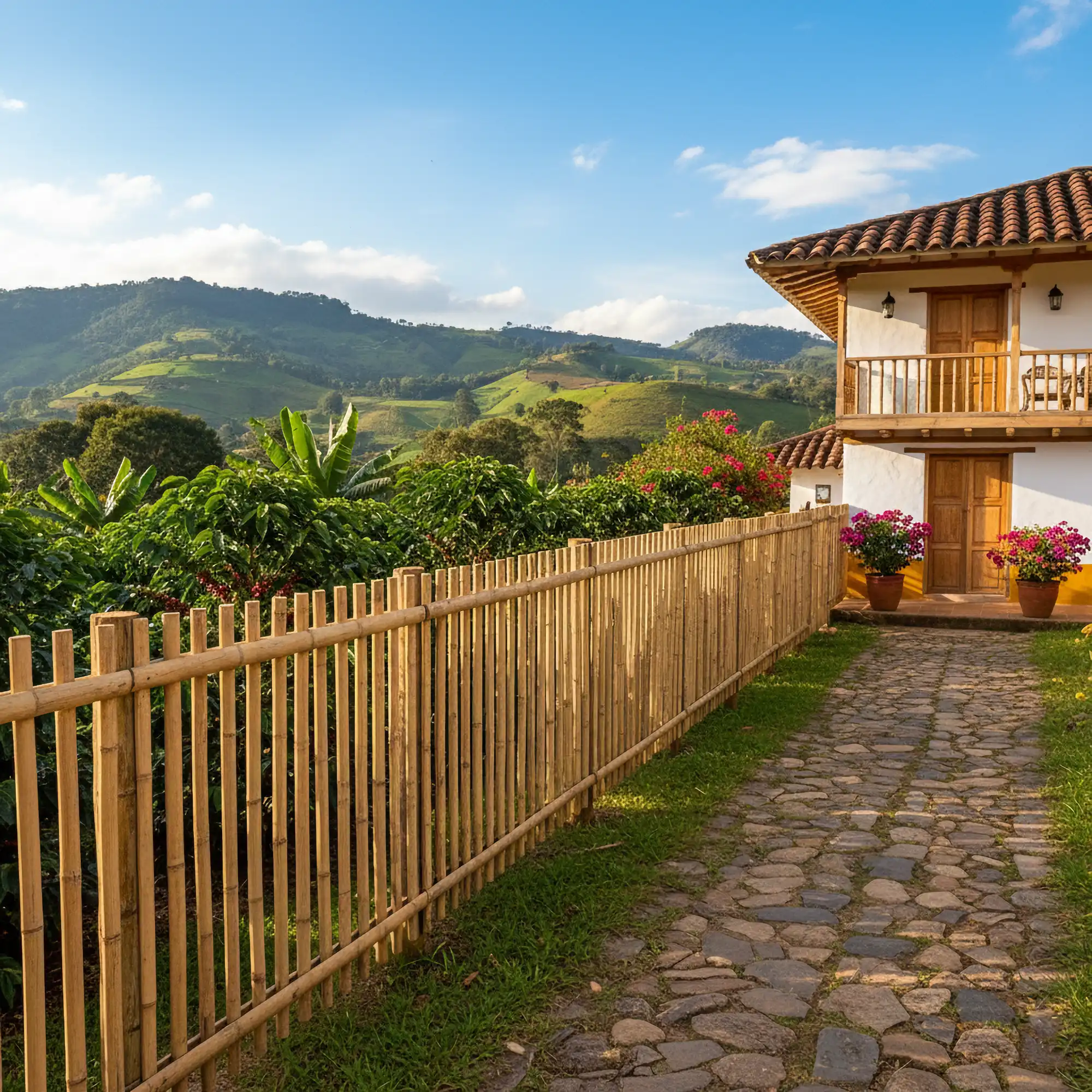 Valla de Latas de Bambú Guadua