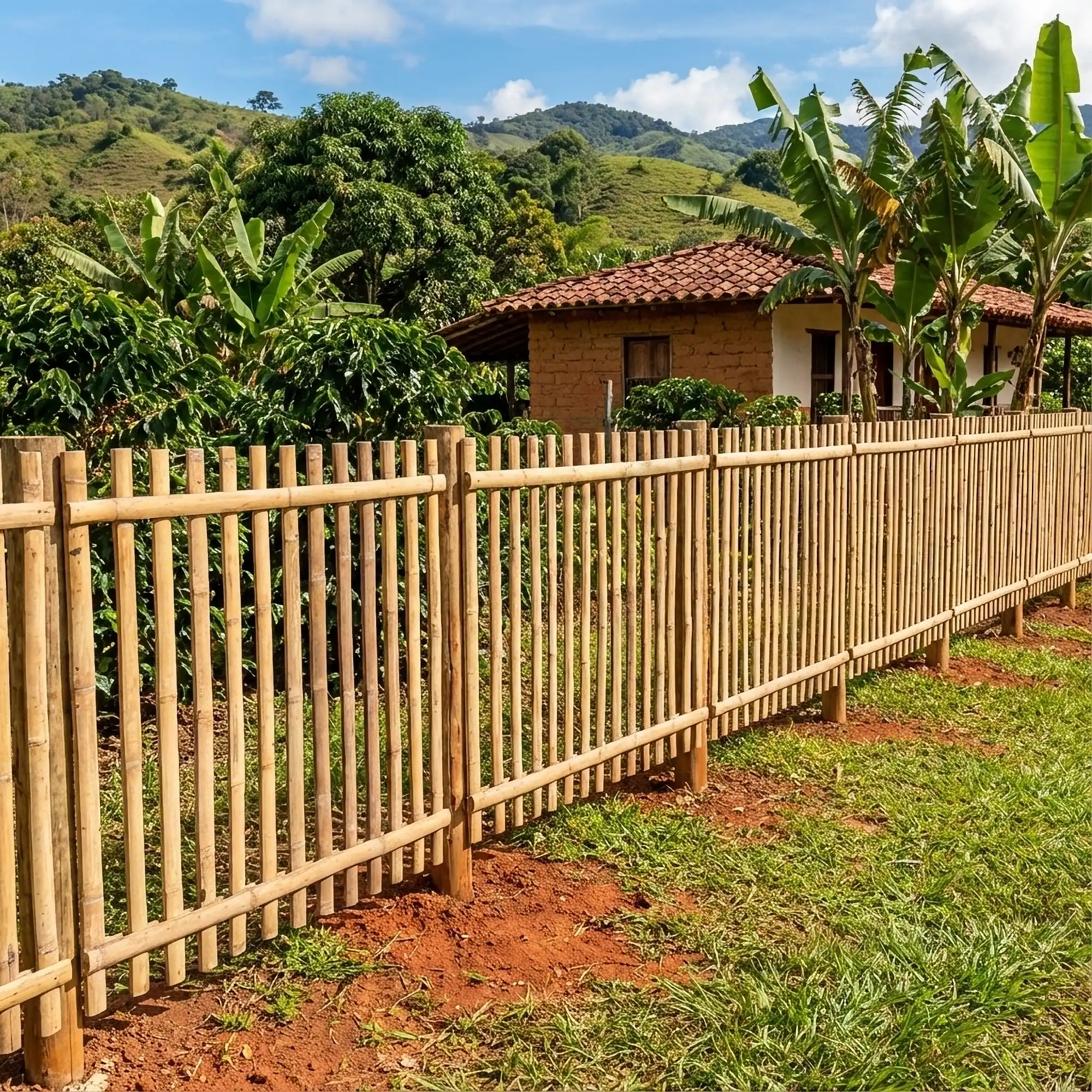 Valla de Latas de Bambú Guadua