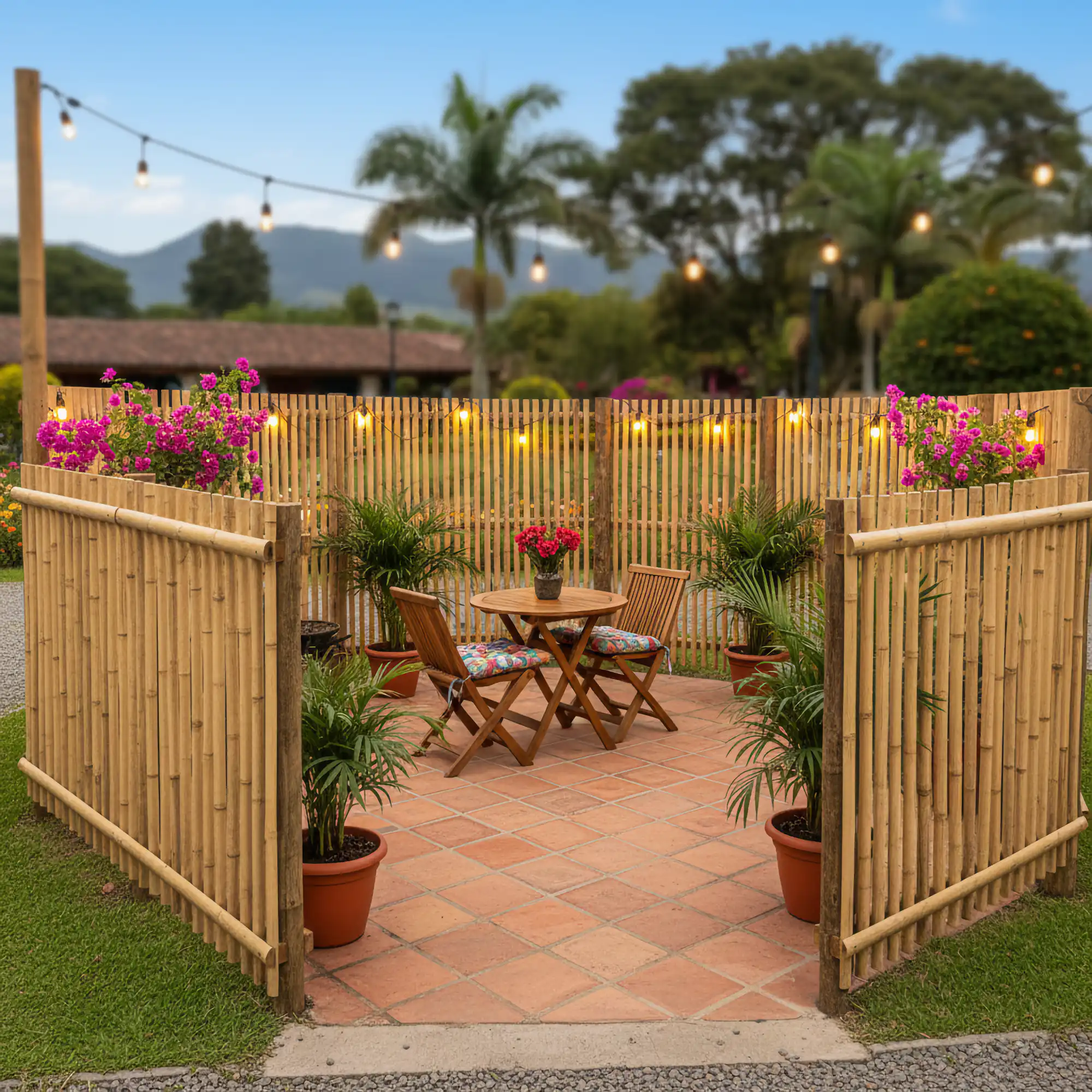 Valla de Latas de Bambú Guadua