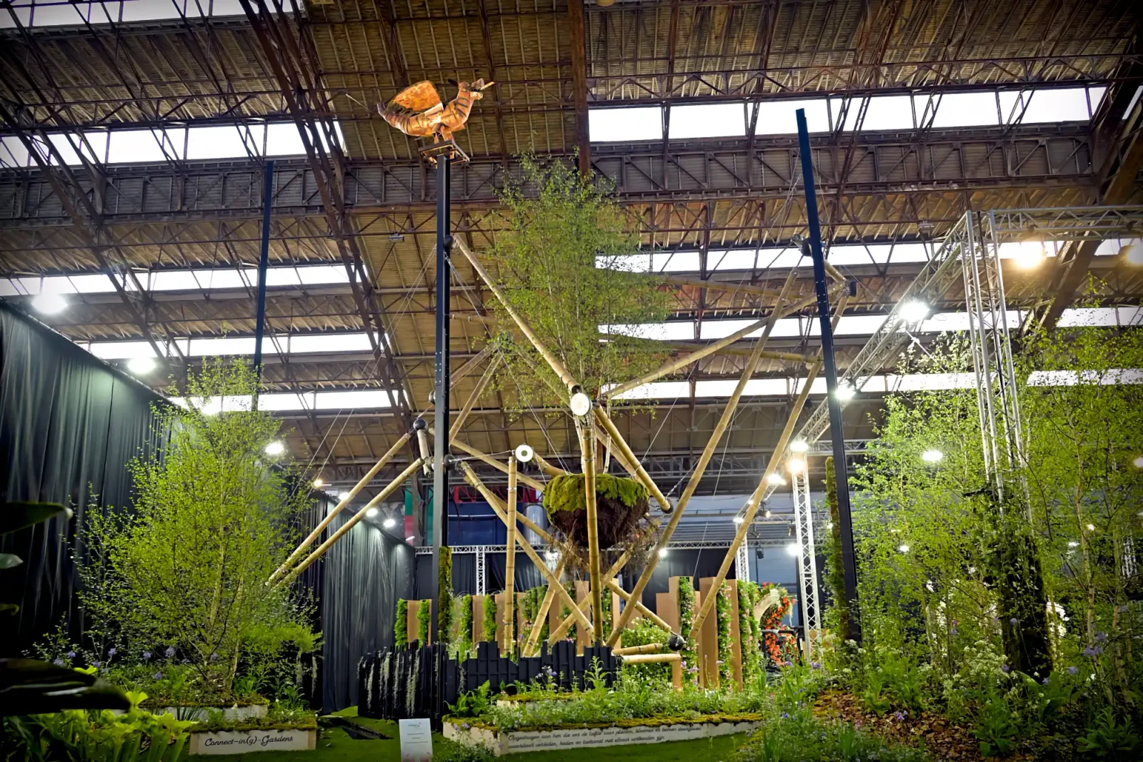 Estructura de Tensegridad en Bambú Guadua en Floraliën 2026 en Gante, Bélgica