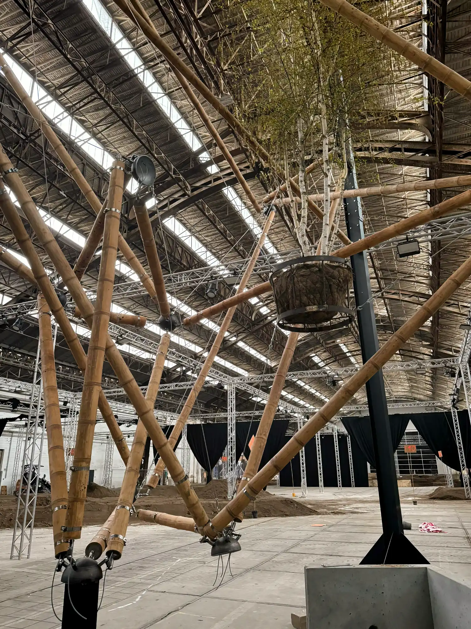 Instalación de Tensegridad en Bambú Guadua en Floraliën 2026 en Gante, Bélgica